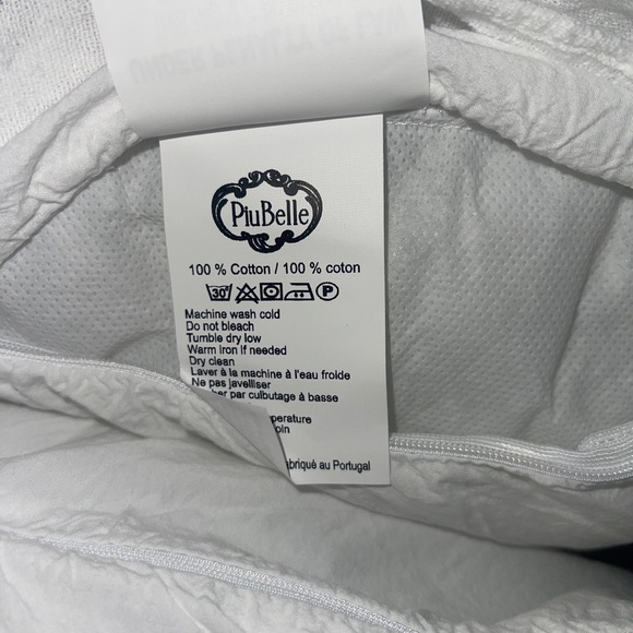 PiuBelle 2 Pck Cotton Euro Sham Filling Polyester White Gauze Ruffled Portugal - Picture 5 of 12